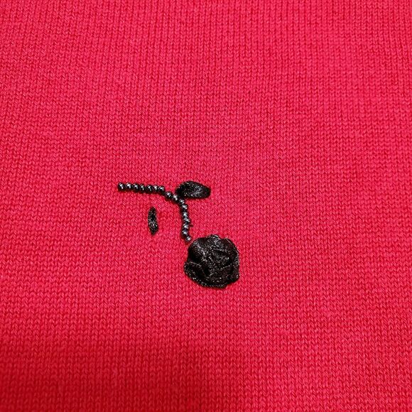 Red Sweater Black Beads 3/4 Sleeves - Prophecy by SAG HARBOR Women's Size Large - Picture 6 of 11